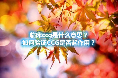 臨床ccg是什么意思？如何驗證CCG是否起作用？